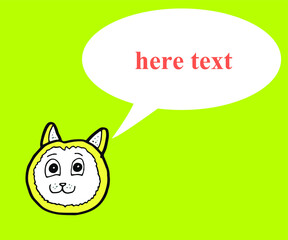 cute cat illustration. text your message