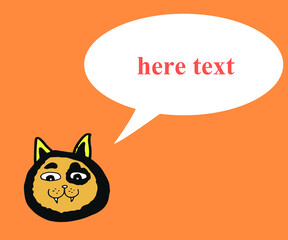 cute cat illustration. text your message