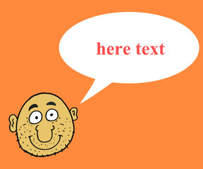 bald man avatar . vector illustration. text your message
