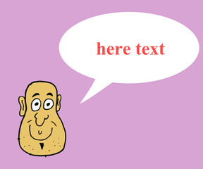 bald man avatar . vector illustration. text your message