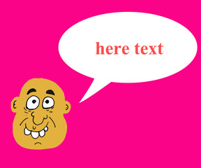 bald man avatar . vector illustration. text your message