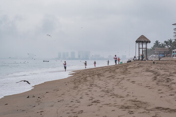 Fishing at the beach in Puerto Vallarta Mexico