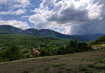 Summer landscape in the countryside in the mountains on the Crimean peninsula