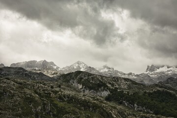 Fototapeta na wymiar Mountain landscape of Picos de Europa, Asturias, Spain.