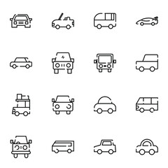 Car, vehicle, transportation icon set. Simple cars, van, bus icon sign concept. vector illustration.	