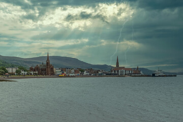Largs Town on the West Coast of Scotland  just as it was about to be hit with Thunder Lightning and...