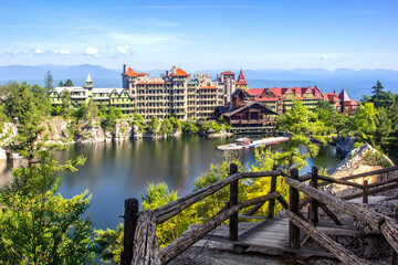 Scenic View of Mohonk Mountain House and Lake