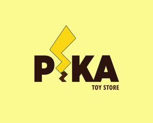 Toy store, kids pika toy store, shop logo design illustration vector