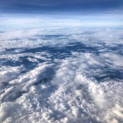 Obraz na płótnie Canvas Beautiful view of the sky from an airplane window.