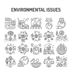 Environmental issues black line icons set. Signs for web page, app. UI UX GUI design element. Editable stroke.