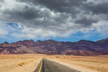Sandy panoramic highway in America