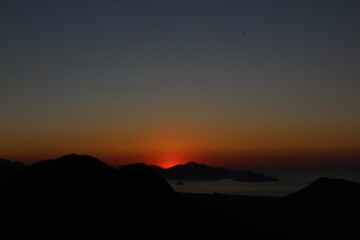 sunset in the mountains