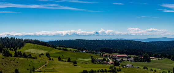 alpine panorama with the mountain  