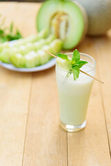 Milk melon Smoothie in glass