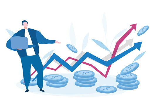Inflation,  Vector illustration.for web banner, infographics, mobile website. Landing page template.  Finance market risk crisis