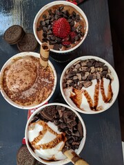 Ice cream and fresh fruits falani