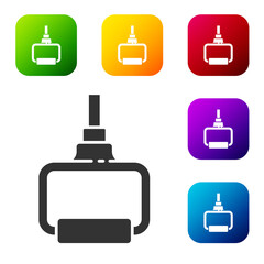 Fototapeta premium Black TPX loop training equipment icon isolated on white background. Sport equipment. Set icons in color square buttons. Vector Illustration.