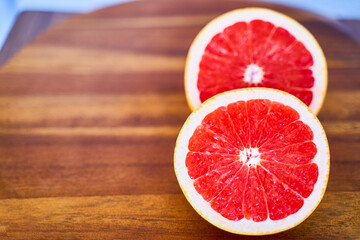 Sliced grapefruit