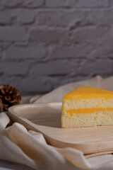 Orange cake. Close up