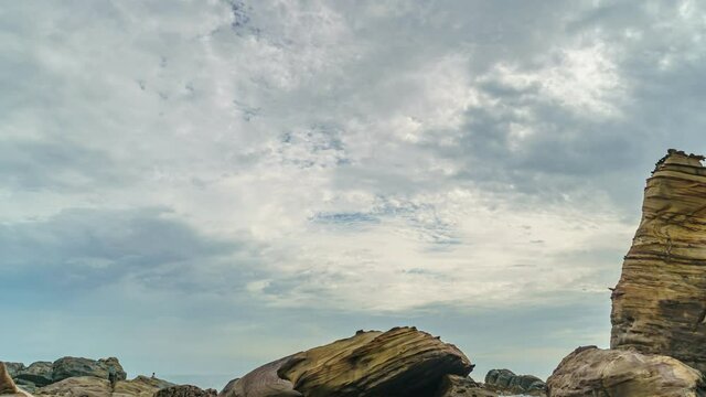 rock and sky, clouds
