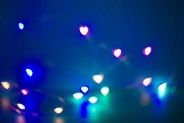 heart in bokeh style on a blue background