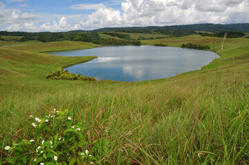 Landscape of Sentani Lake in Papua, Indonesia