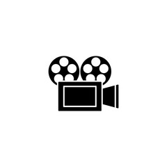 Movie camera icon outline. Video. Vector on isolated white background. Eps 10 vector.