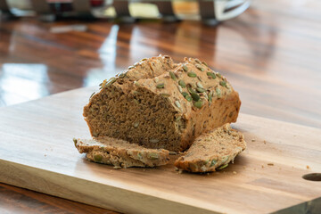 Dinkel wheat bread with pumpkin seeds