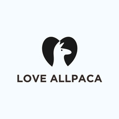 alpaca love logo. llama icon