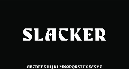 slacker, vintage display font alphabet vector