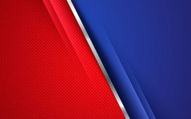 Red and blue abstract backgrund vector, modern corporate concept with silver effect.