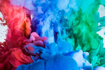 colorful Ink explosion in water 