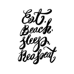 Hand lettering inspirational quote about summer. Vector fun hipster illustration. Ink calligraphy for your poster, banner, flyer, logo or label