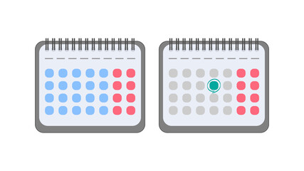 Calendar in a flat style. Vector calendar icon. Isolated.