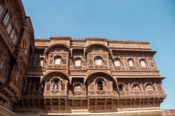 Fototapeta na wymiar Mehrangarh fort is a beautiful fort situated in Jodhpur, Rajasthan