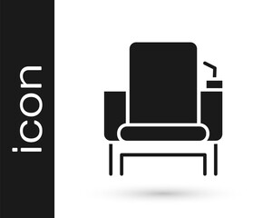 Grey Cinema chair icon isolated on white background. Vector Illustration.