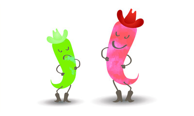 Green and Red Angry chili