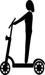 Mujer en patineta eléctrica