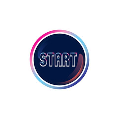 Modern start button design template vector isolated on white background