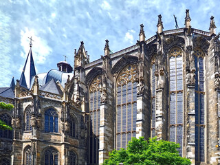 Impressive cathedral or church in Aachen in Germany