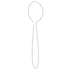 Spoon icon on white background, Silhouette line drawing, vector illustration