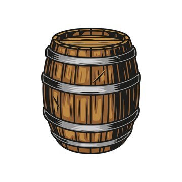 Beer wooden cask colorful concept