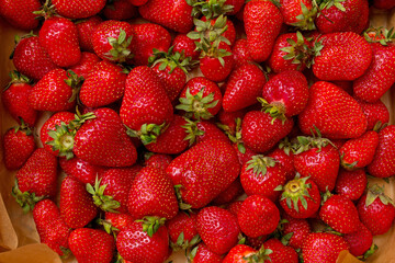 strawberries in a market