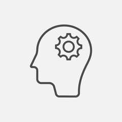 Head icon isolated on white background. Vector illustration.