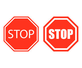 Stop sign. Stop icon isolated on white background. Vector illustration.