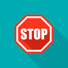Stop sign. Stop icon isolated on white background. Vector illustration.
