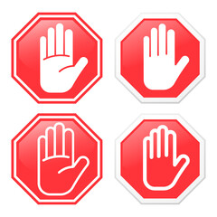 Stop sign isolated on white background. Vector illustration.