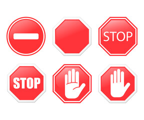 Stop sign isolated on white background. Vector illustration.