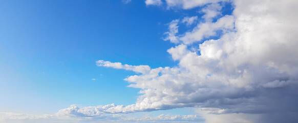 Blue sky clouds background. Beautiful landscape with clouds
