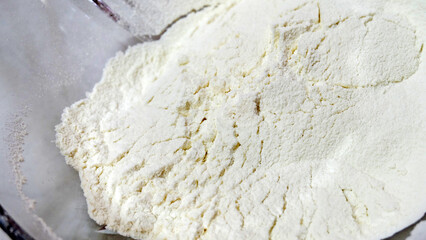 Closeup of unsifted self-raising flour.